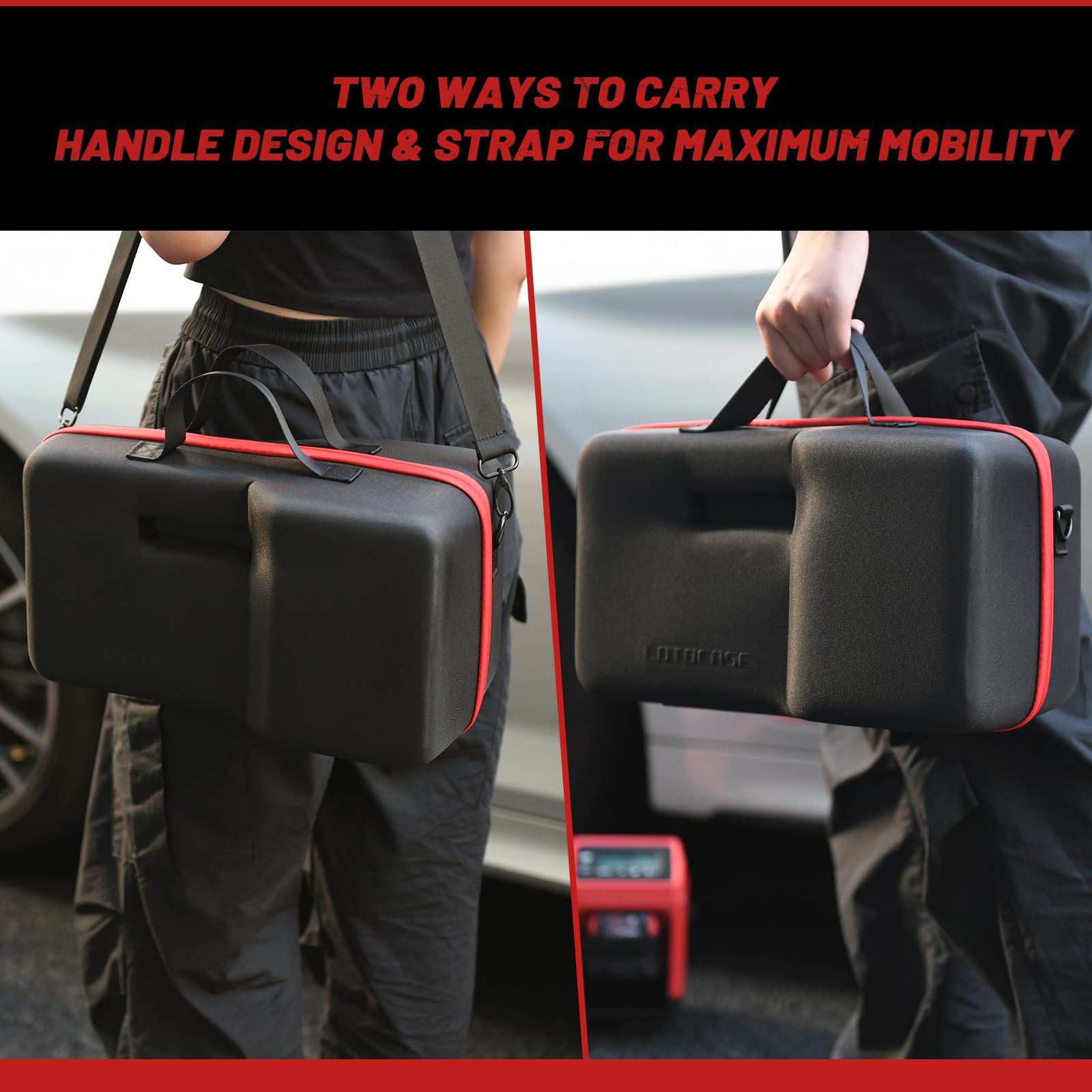 LOTOCASE included shoulder strap for comfortable on the go carrying