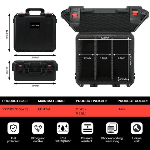 LOTOCASE compatible with Milwaukee, Dewalt, and Makita batteries and chargers.