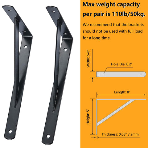 4-pack brackets for multiple shelves in living room, kitchen, or garage