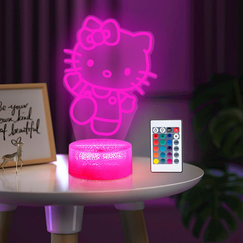 Louhh Kitty Night Light with 3D LED illusion for cozy bedtimes.