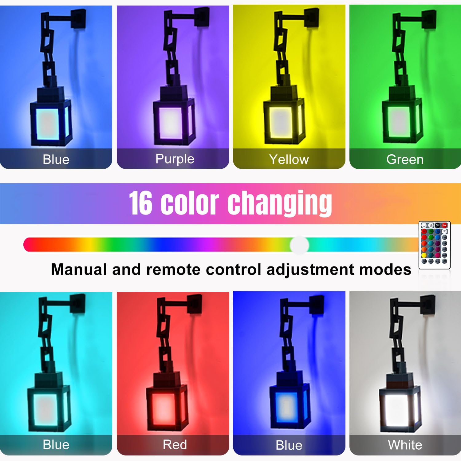 Louhh Pixelated Lantern Night Light wall-mount option adds soft wall glow