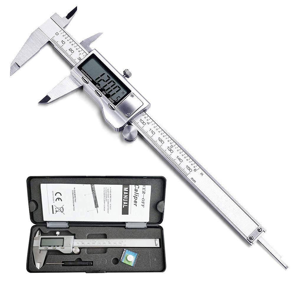 Louisware digital caliper with 6 inch LCD display for precise readings.
