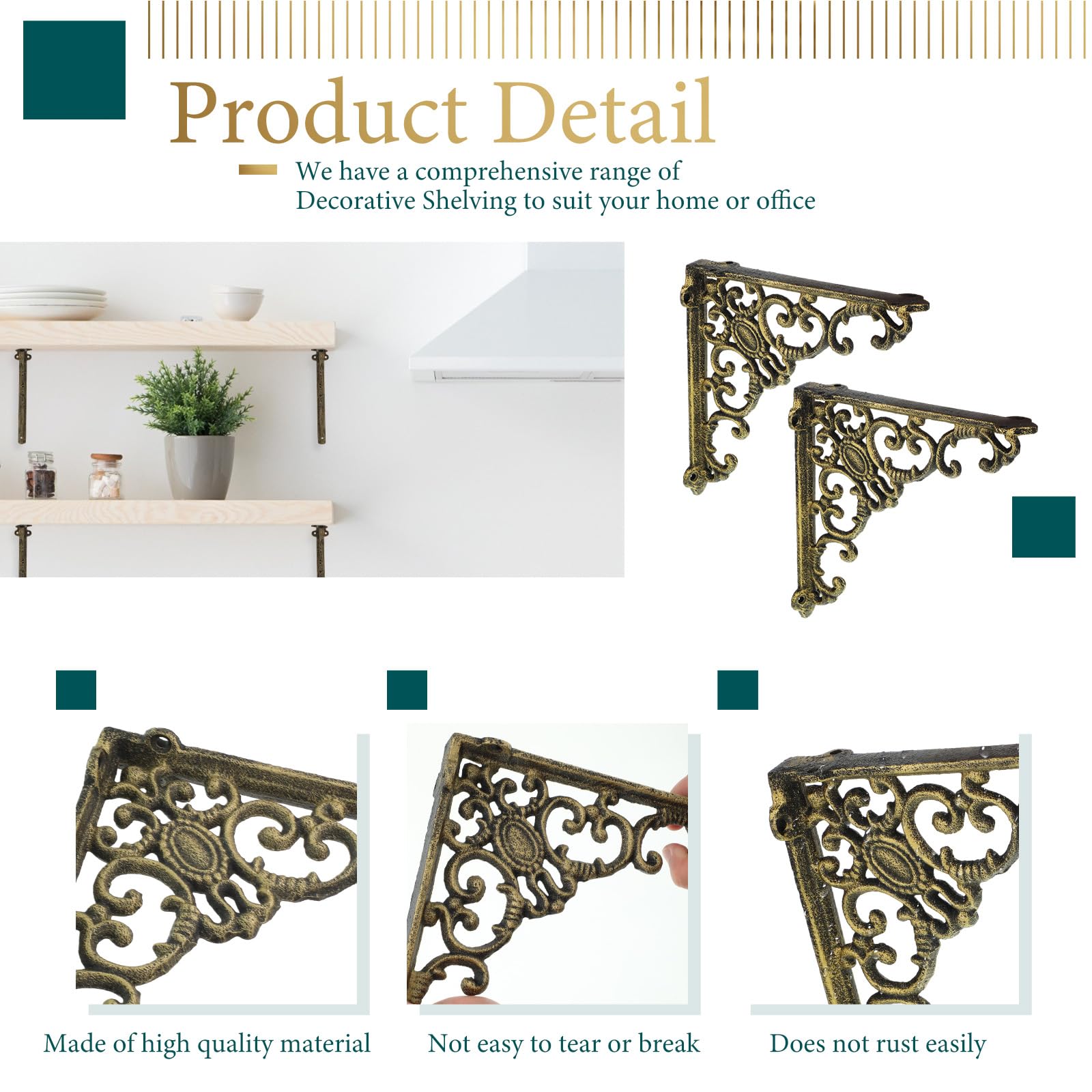 Lounsweer heavy-duty shelf support bracket rust-resistant steel for long-lasting loads.