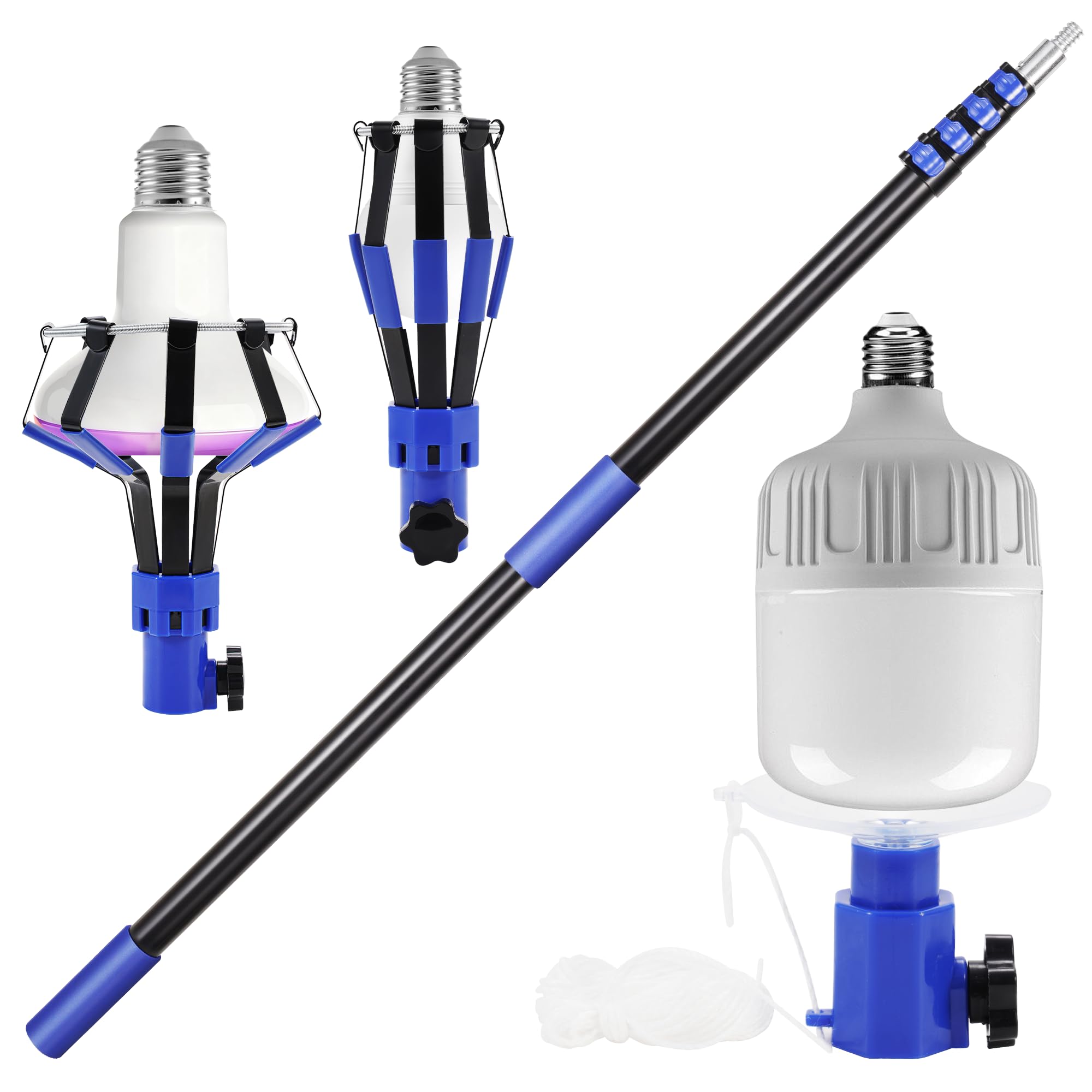 LOVEETA Gen2 20ft extendable pole enables safe high-ceiling bulb changes from the ground.
