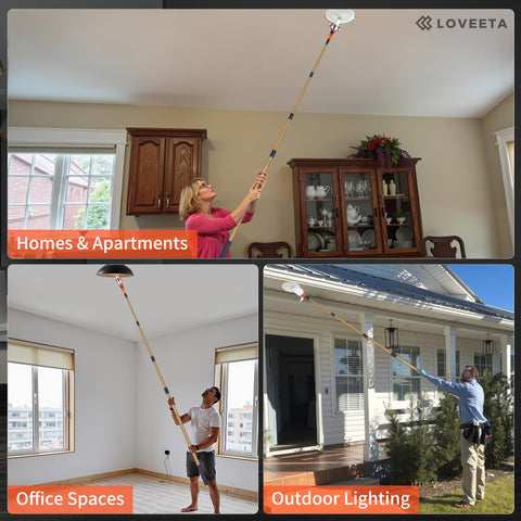 LOVEETA Gen2 enables bulb changes from ground level for safer maintenance.
