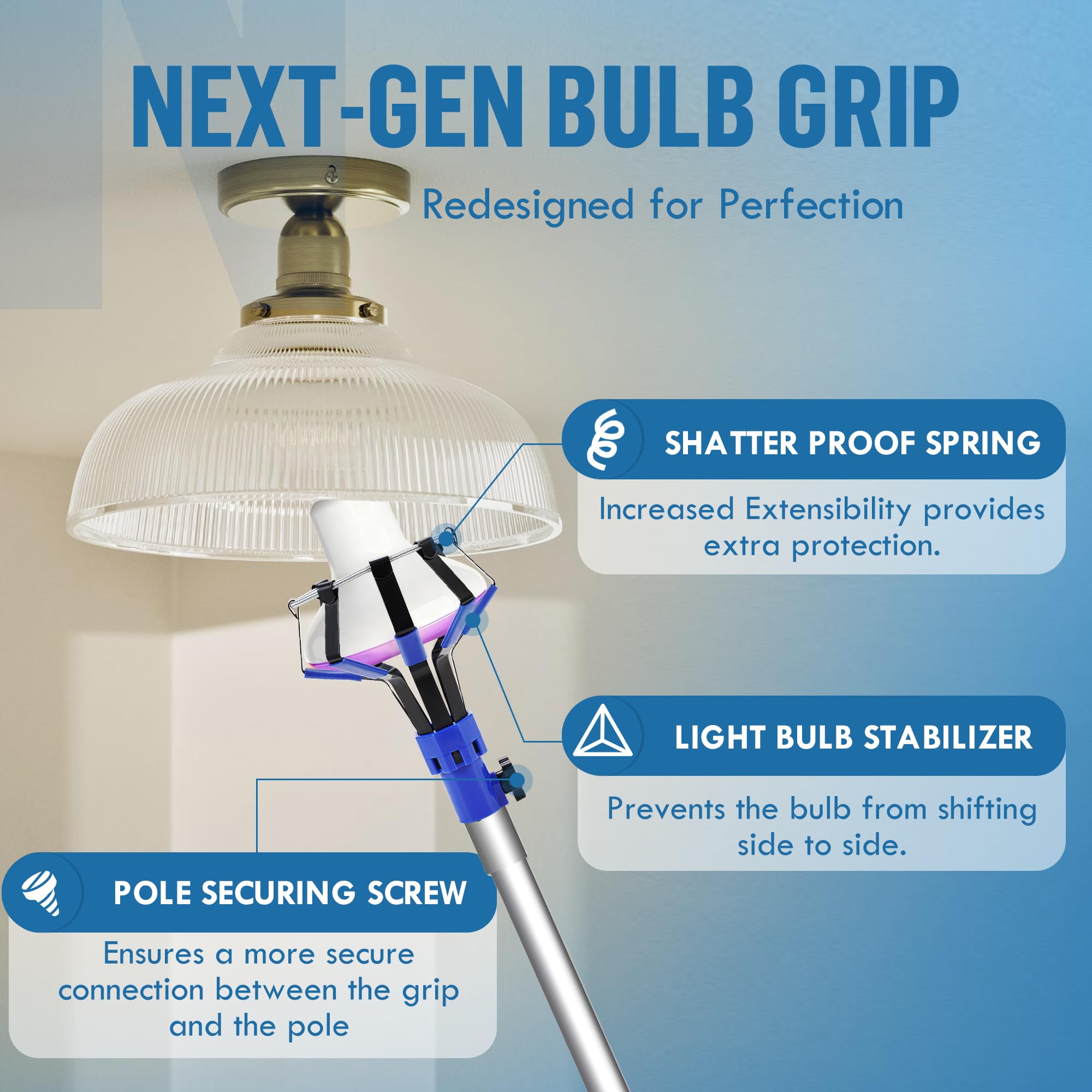 Extends up to twenty feet for chandeliers and can lights.