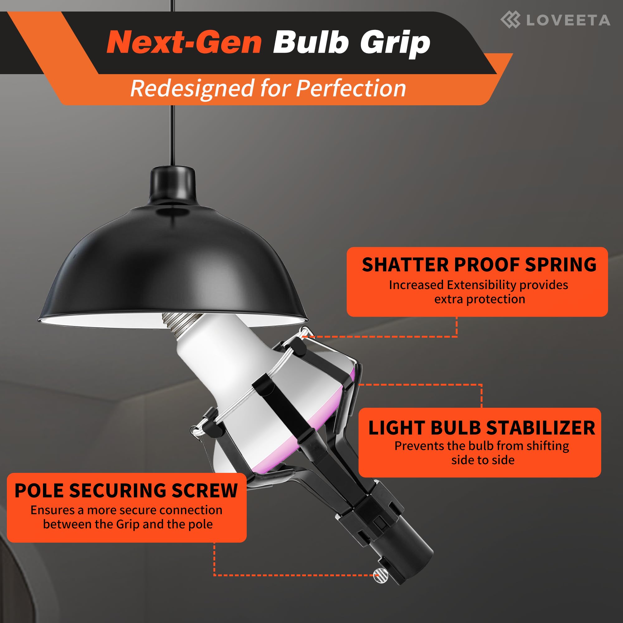 LOVEETA Gen2 retractable extension allows quick setup between fixtures