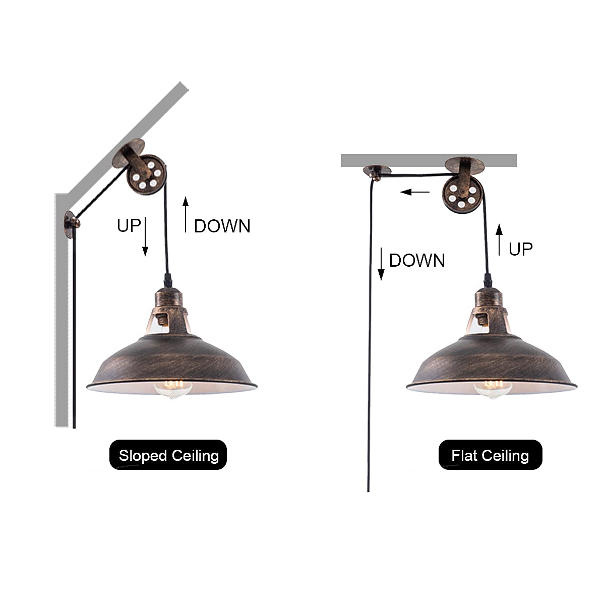 Lovefindahome pulley system close-up highlighting adjustable height.
