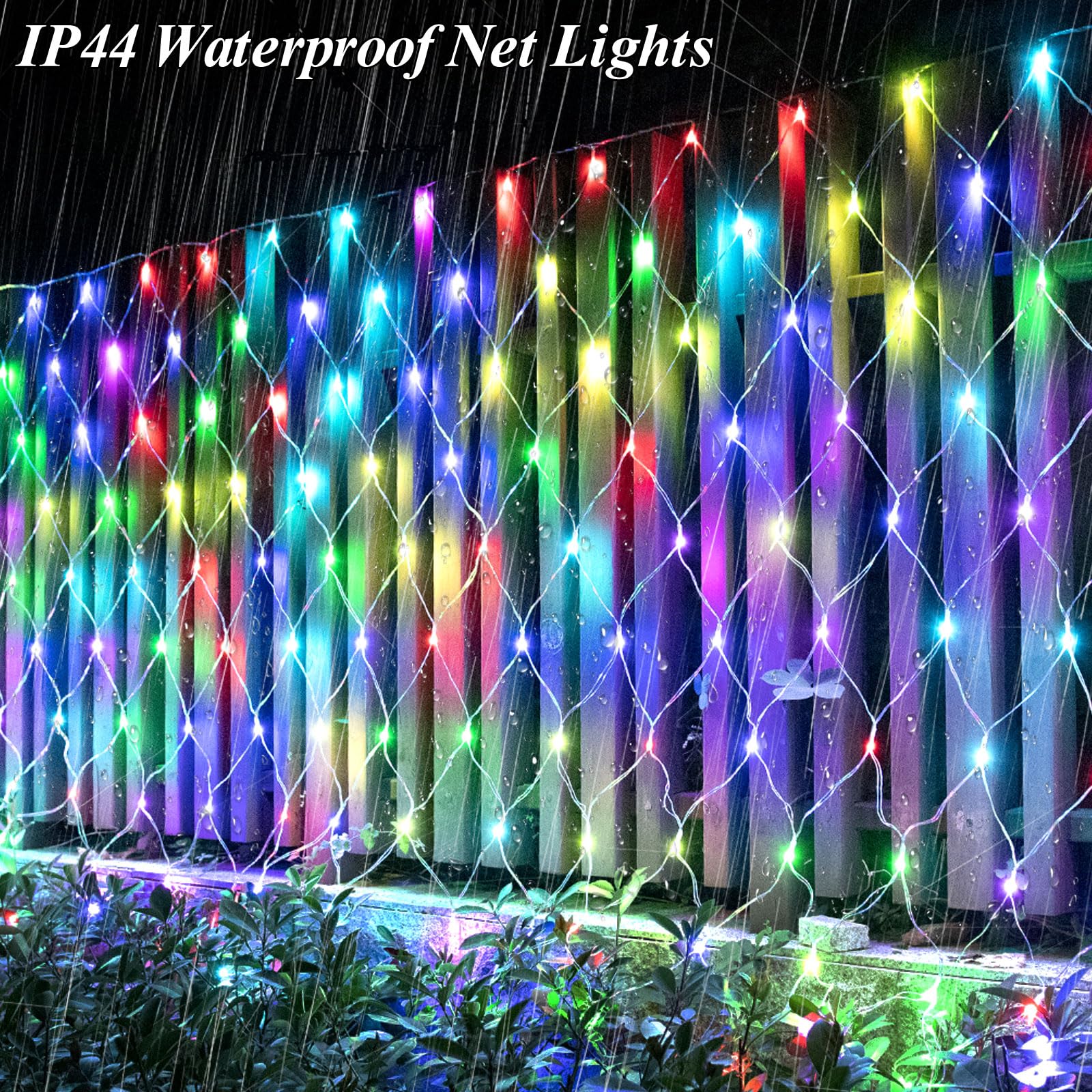 Lovelite 240 LED net lights connected end to end for larger displays.