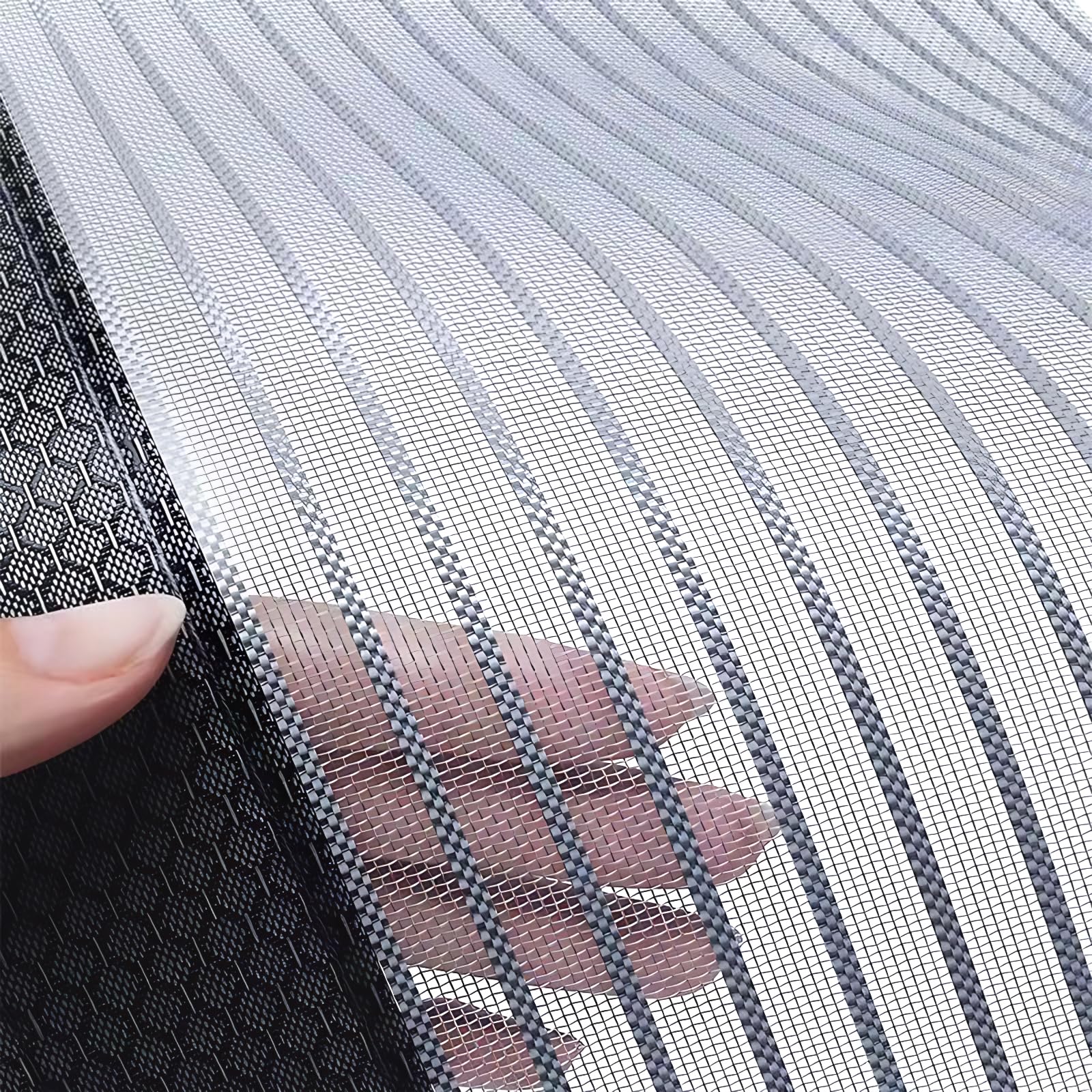 Loviga heavy-duty door screen magnetic closure in use for hands-free entry.