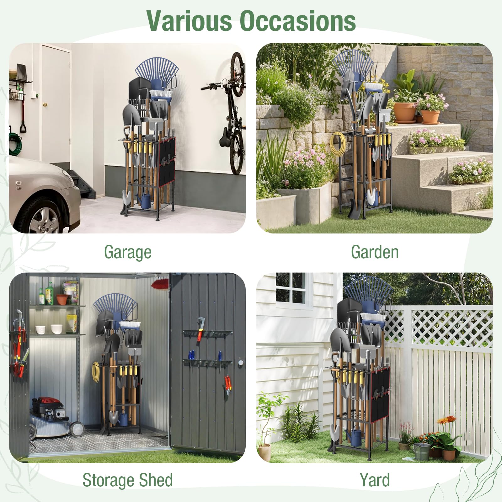 Lovind Garden Tool Organizer anchors ensure stable placement on any surface.