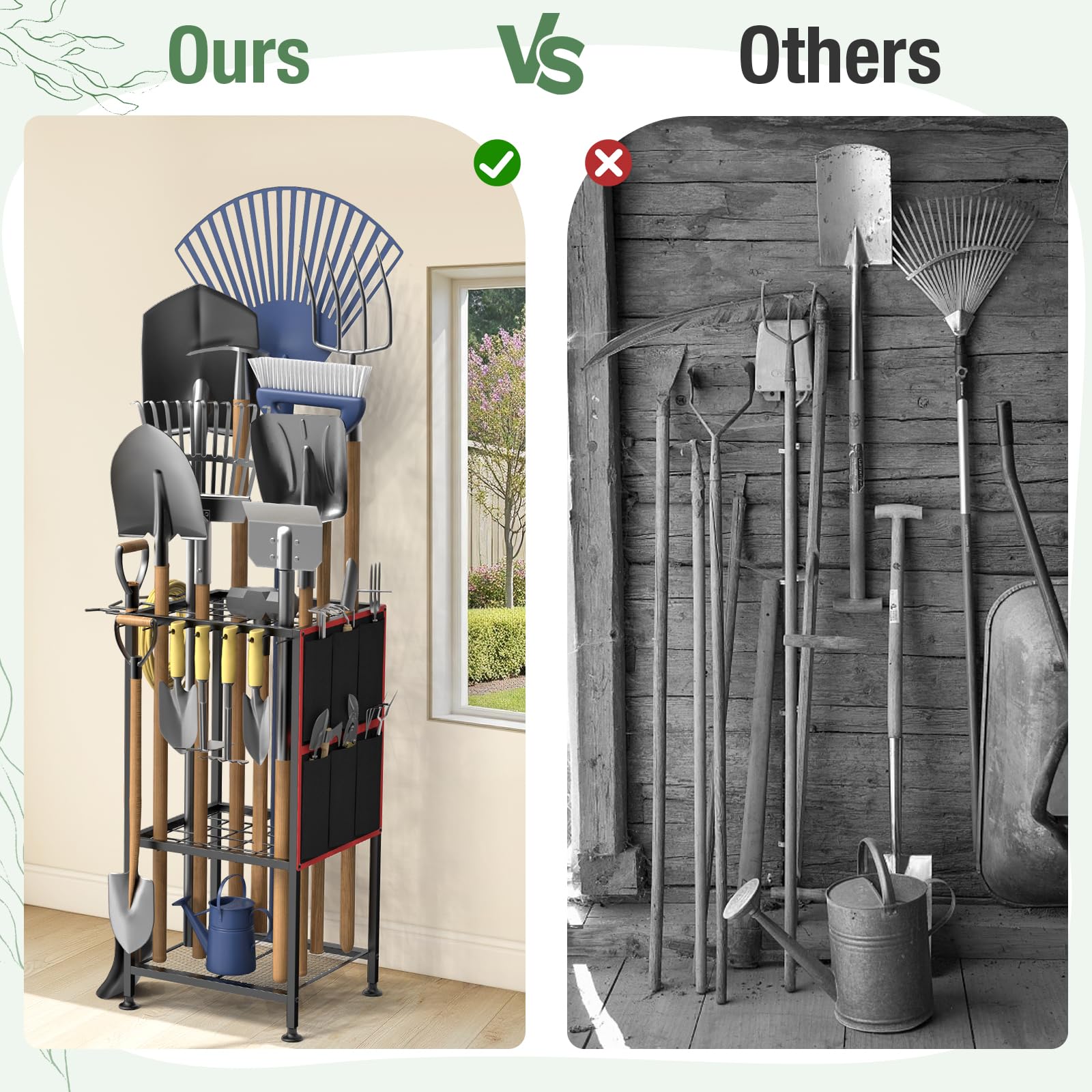 Lovind Garden Tool Organizer lightweight design makes assembly and relocation easy.