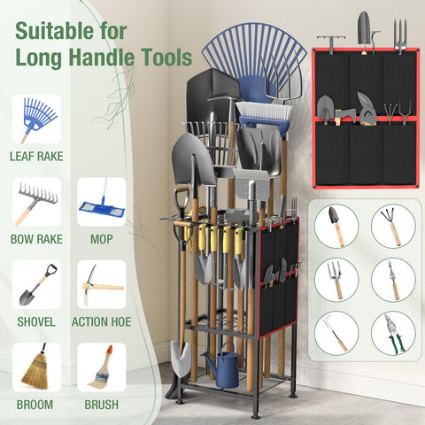 Lovind Garden Tool Organizer side pockets carry small tool kits securely.