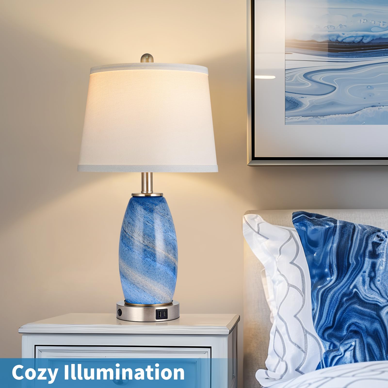 Sturdy metal base detail of Lovlast lamps ensures durable bedside lighting