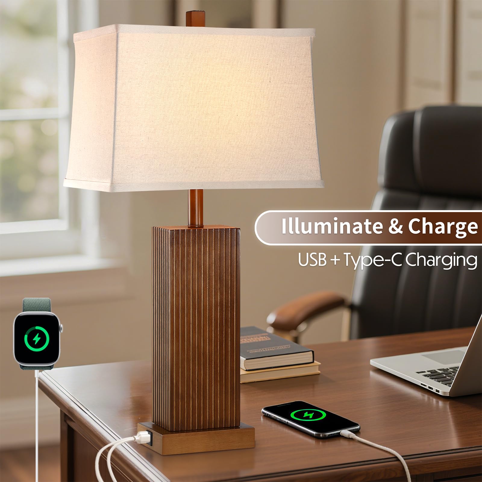 Lovlast tool-free assembly for quick setup on nightstands or desks.