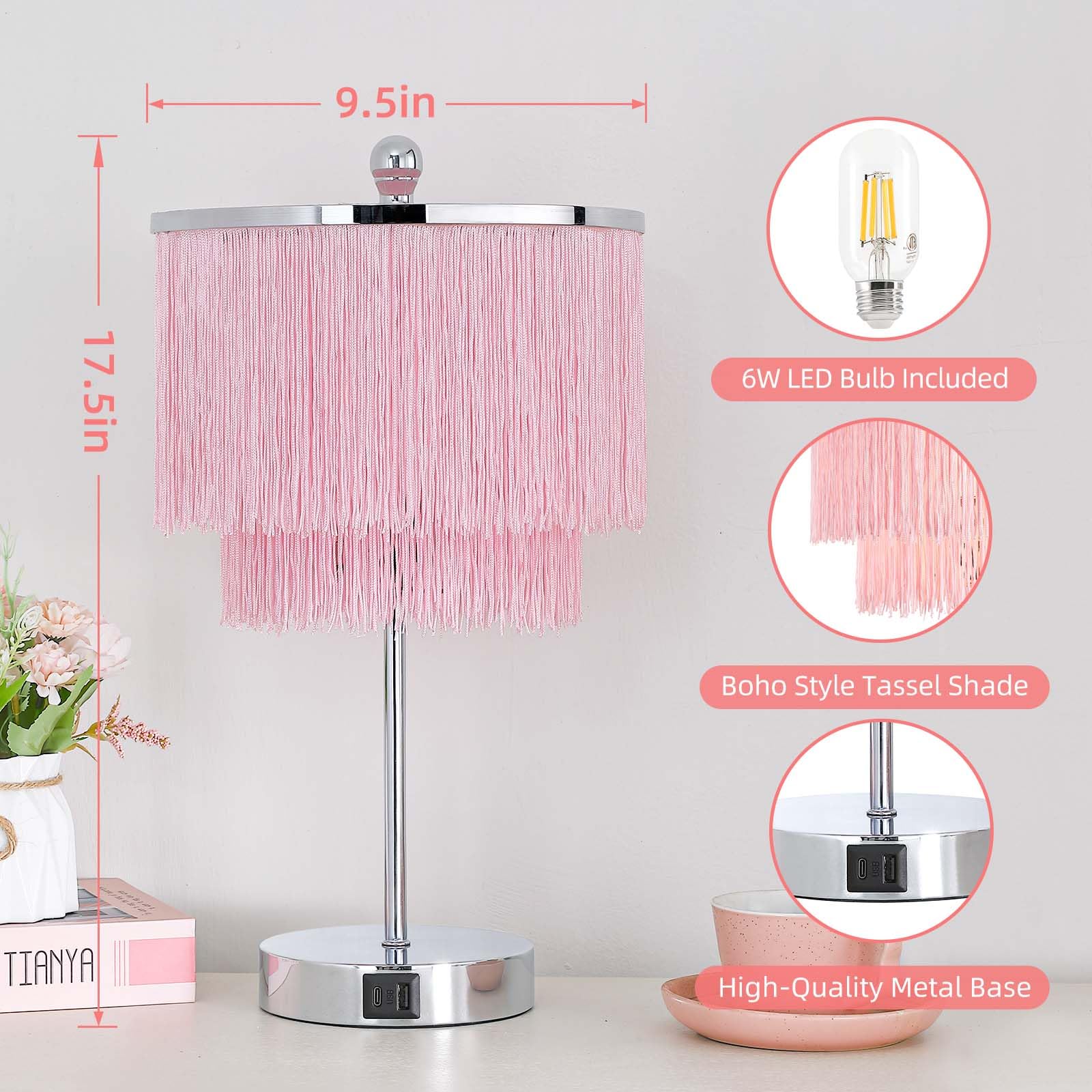 Lovlast pink lamp with touch control provides soft, adjustable brightness
