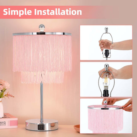 Lovlast pink lamp installs quickly for bedrooms and living spaces