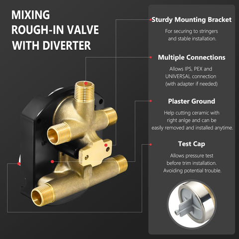 LOWCUS R22000-3-port-diverter directs water to the chosen fixture.