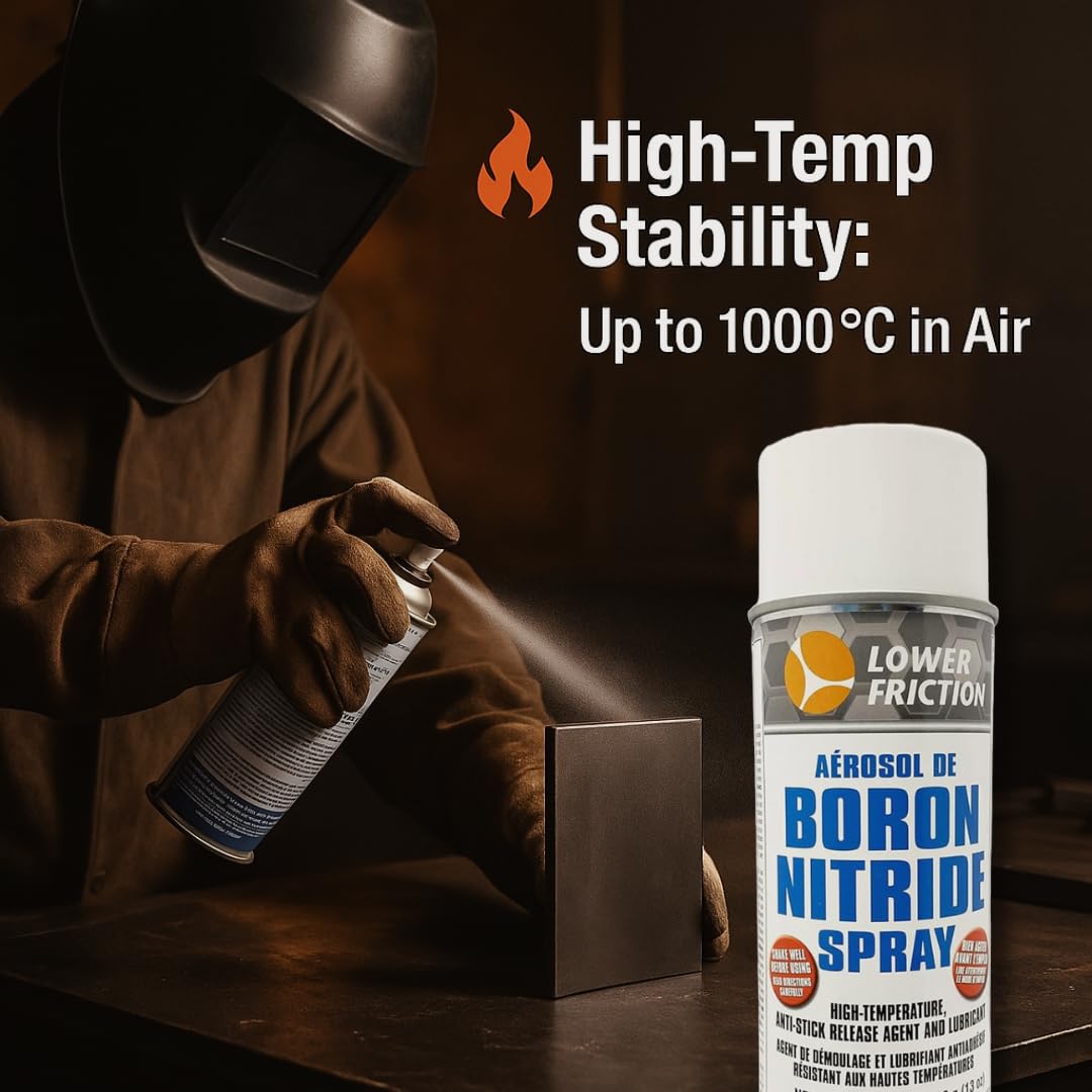 Lower Friction BN spray with high-temp use on welding parts.