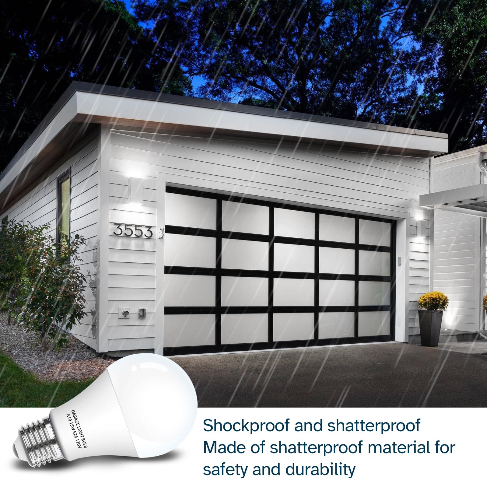 LOXYEE 15W equivalent bulb improves visibility in the garage while using less energy.