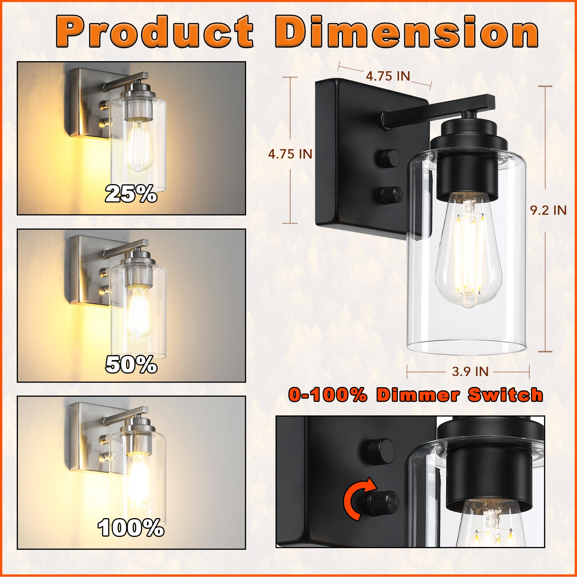 Loyareal bathroom vanity sconces providing bright, clear illumination.