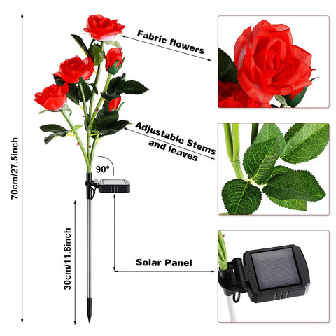 LOYIM solar powered rose lights are waterproof for outdoor use without wiring.
