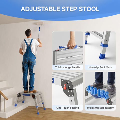 Loyoda foldable work platform with independent legs ensures stable setup anywhere.