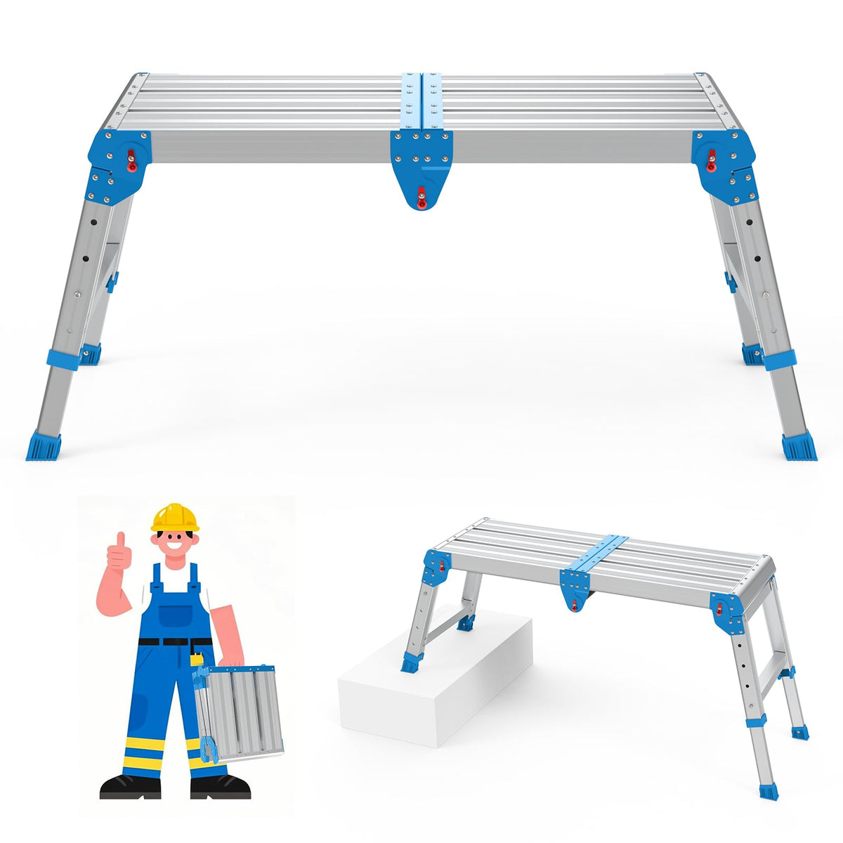Loyoda Work Platform 500lbs folded with handle for easy storage