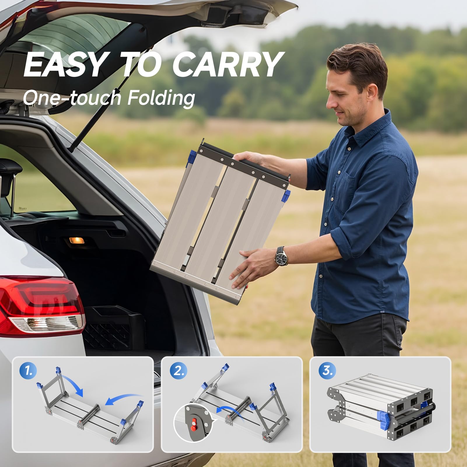 Loyoda foldable step stool ideal for car washing or home maintenance.