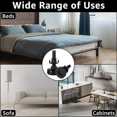 LOYORTY heavy-duty levelers reduce wobble on uneven surfaces for furniture.