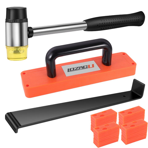 LOZAGU 43-piece laminate tools kit overview with professional-grade mallet