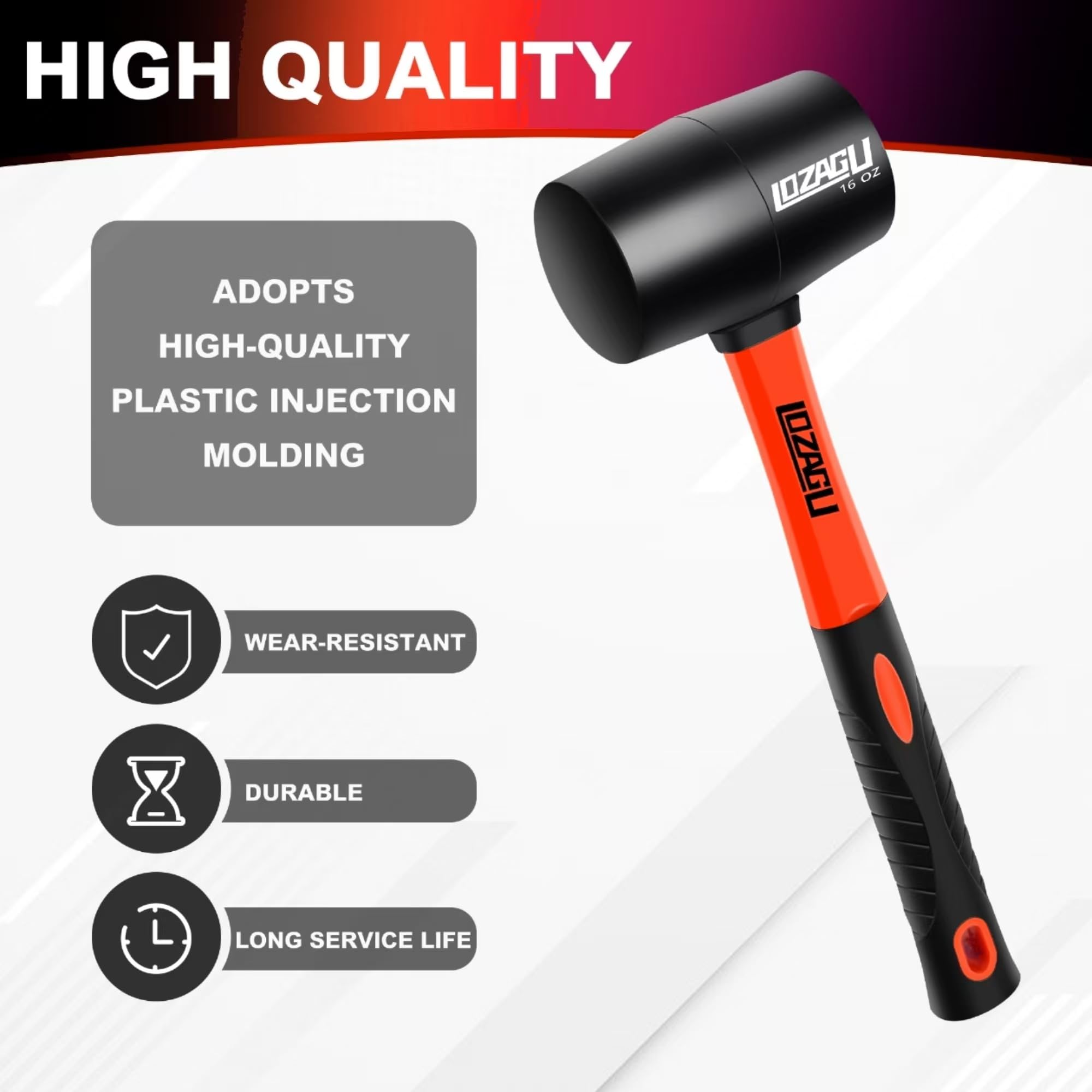 LOZAGU flooring and tile work mallet protects edges during installation.