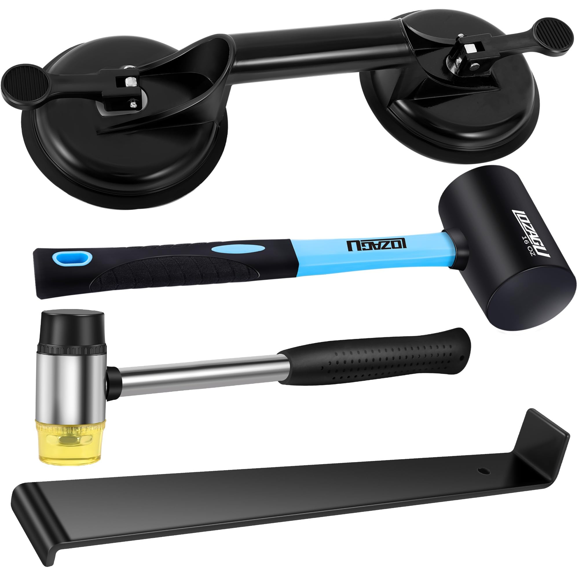 LOZAGU gap fixer aluminium suction cup shown for secure lift on glass and tile surfaces