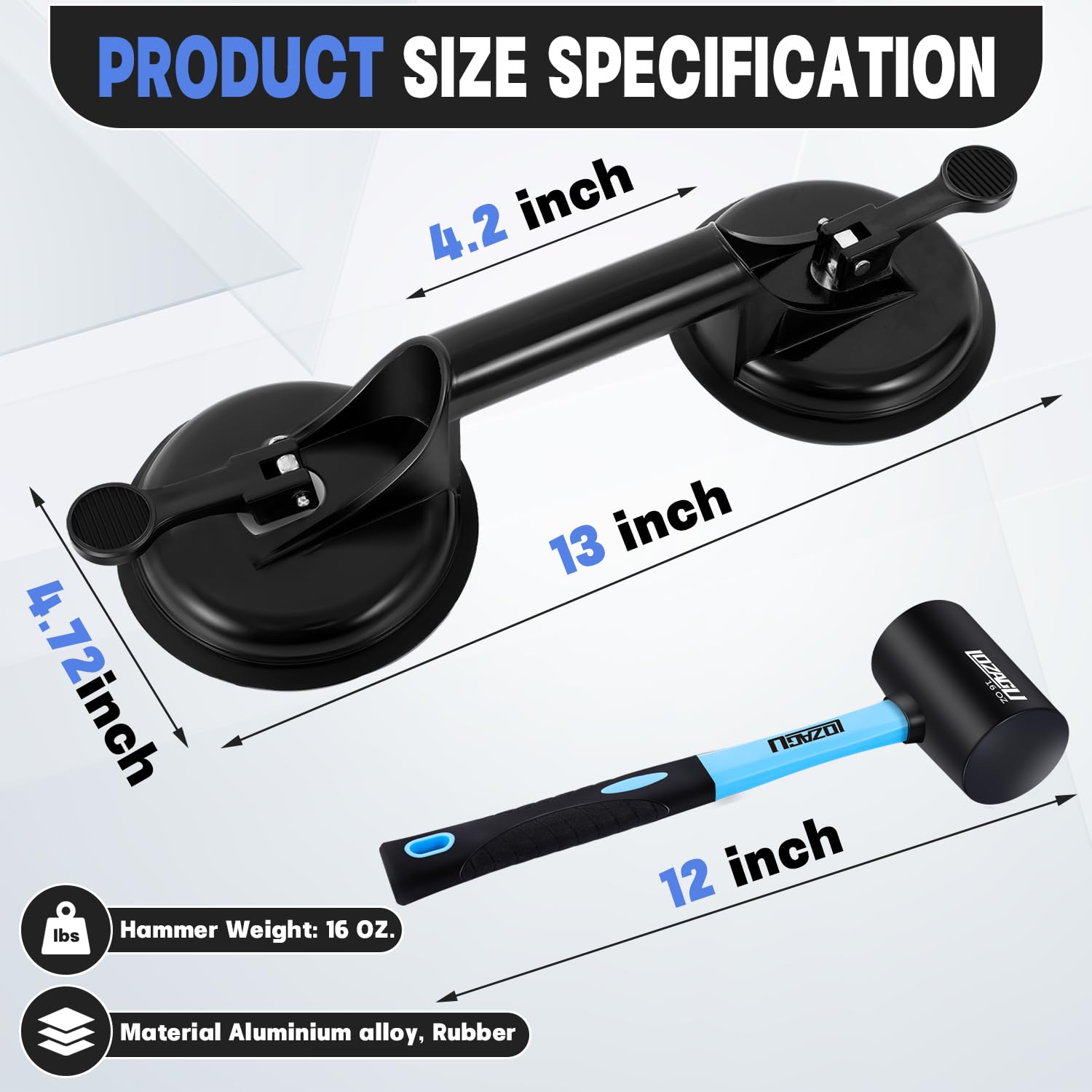 LOZAGU rubber hammer with double percussion delivers controlled strikes with less vibration