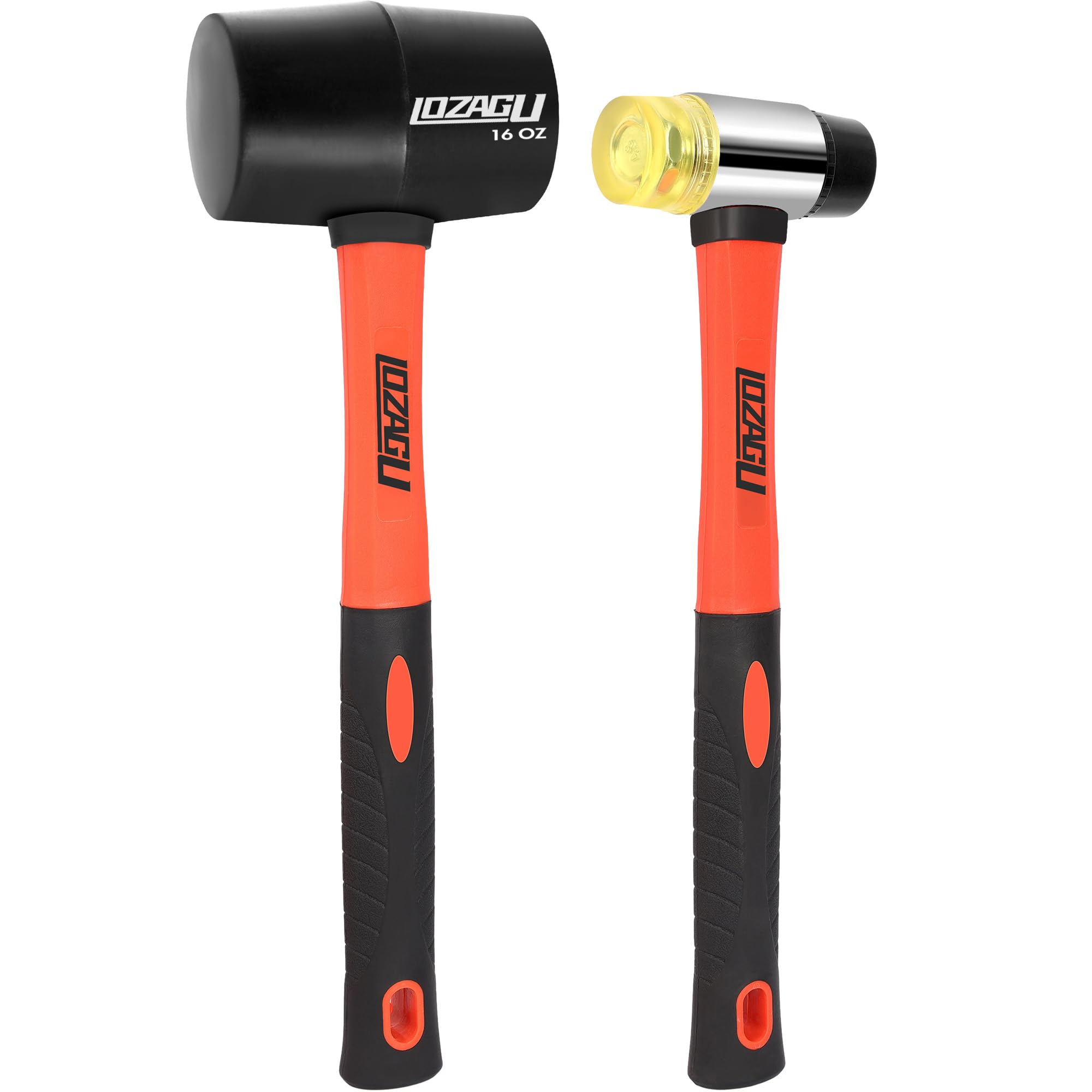 LOZAGU rubber mallet 16oz head for precise tapping without surface damage.