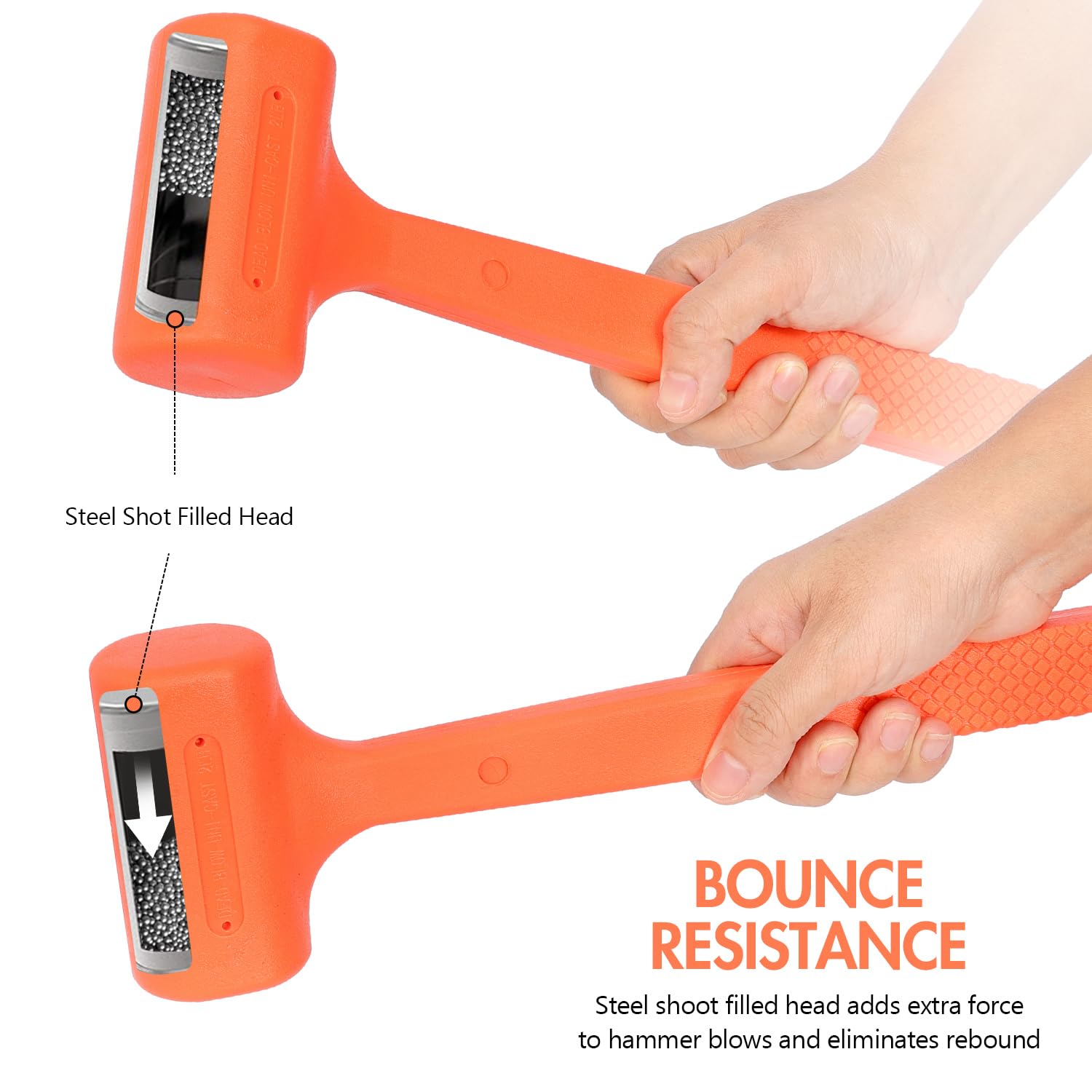 LOZAGU 16oz rubber mallet with shock-absorbent head protects surfaces