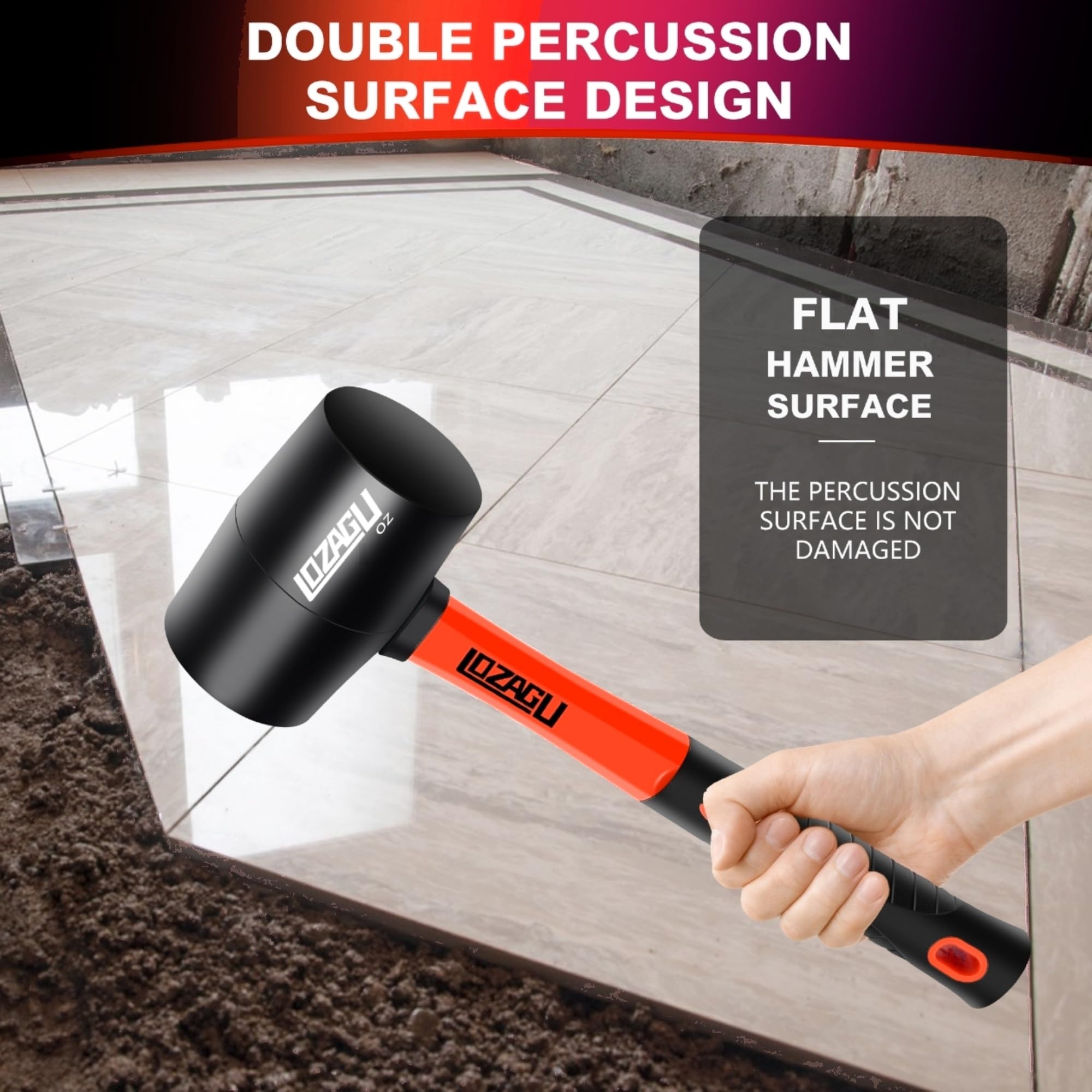 LOZAGU woodworking and crafting mallet aids soft tapping without marring surfaces.