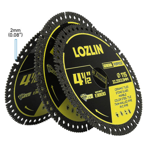 LOZLIN 115mm diamond blade for color steel tile enables accurate tile work.