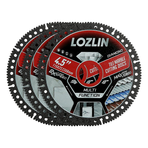 LOZLIN 4.5 inch diamond blade cutting marble with minimal chipping for clean edges
