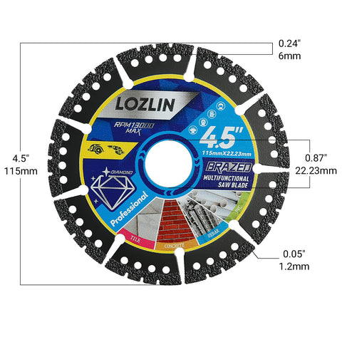 LOZLIN 4.5-inch quartz blade for clean stone edges