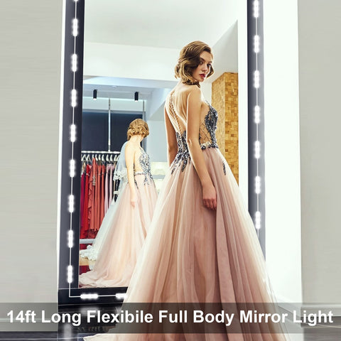 LPHUMEX full-body mirror light set with adhesive backing for DIY setups