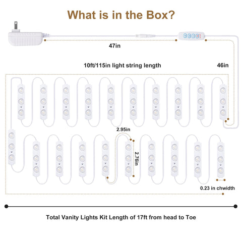 LPHUMEX vanity lights include a power adapter for easy setup