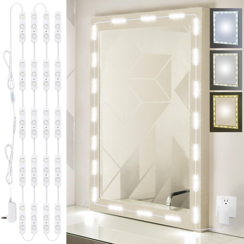 LPHUMEX vanity lights stick-on install for seamless makeup lighting
