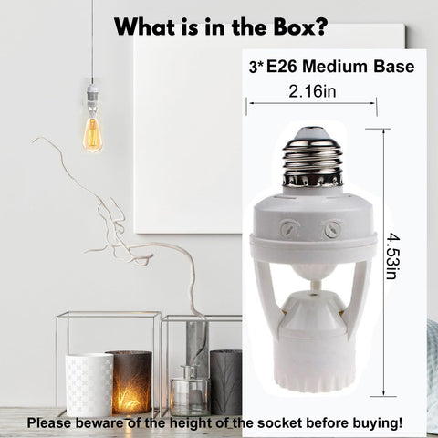 LPHUMEX motion sensor socket activates indoor lighting when motion is detected.