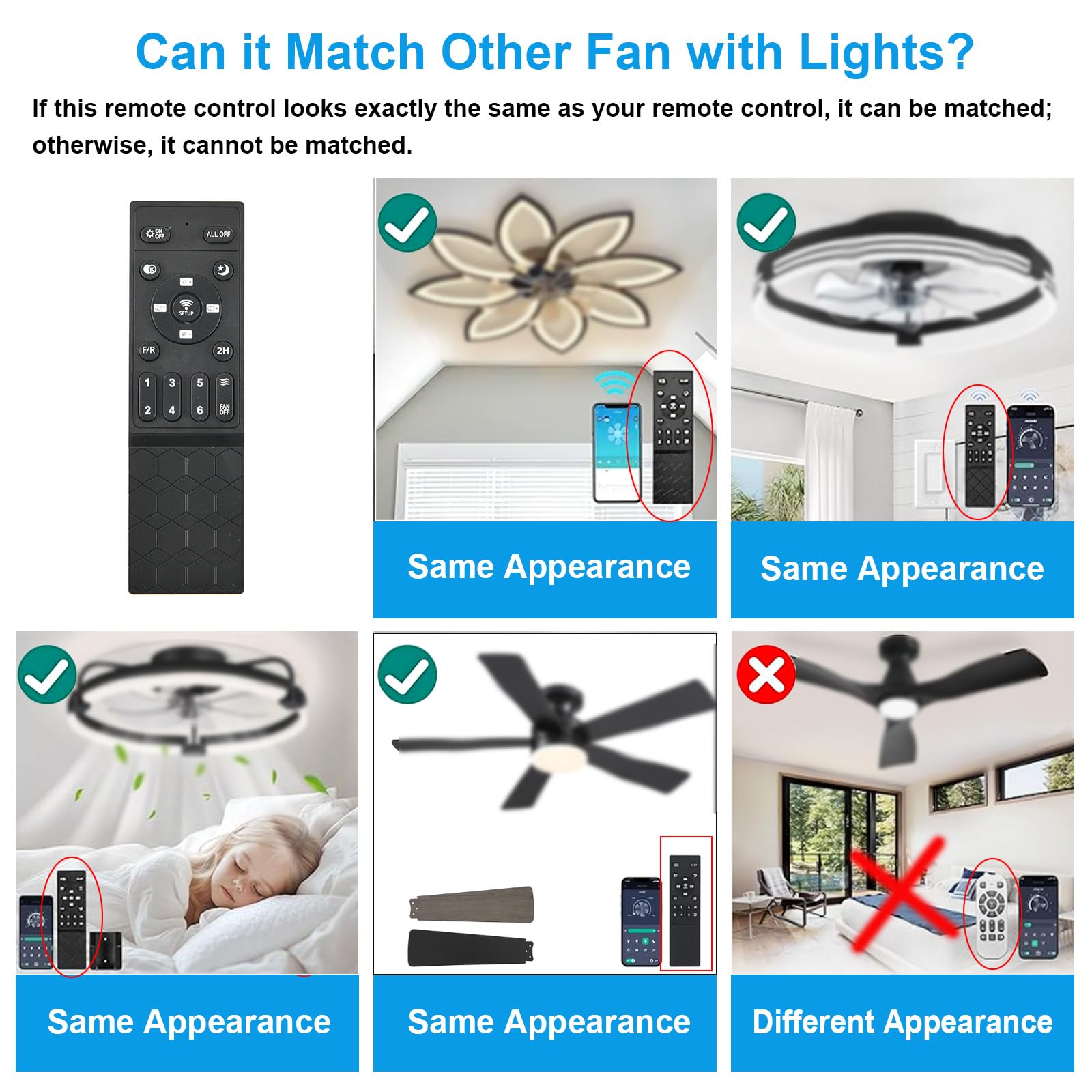 LPINMEIJU remote for LP-FSD03; versatile compatibility with fan lights
