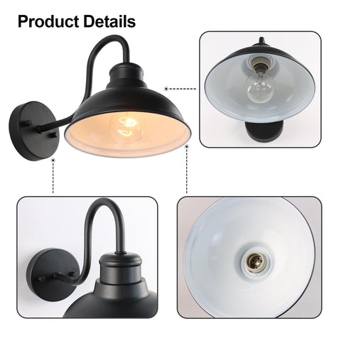 LPRZSG matte black finish on outdoor barn light enhances curb appeal and weather resistance.