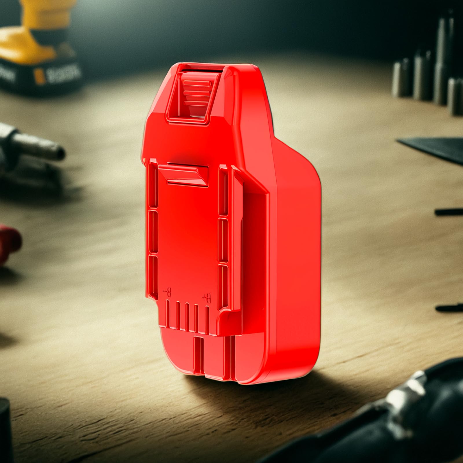 LQ-18RY adapter requires a charged DeWalt 20V Max slider battery.