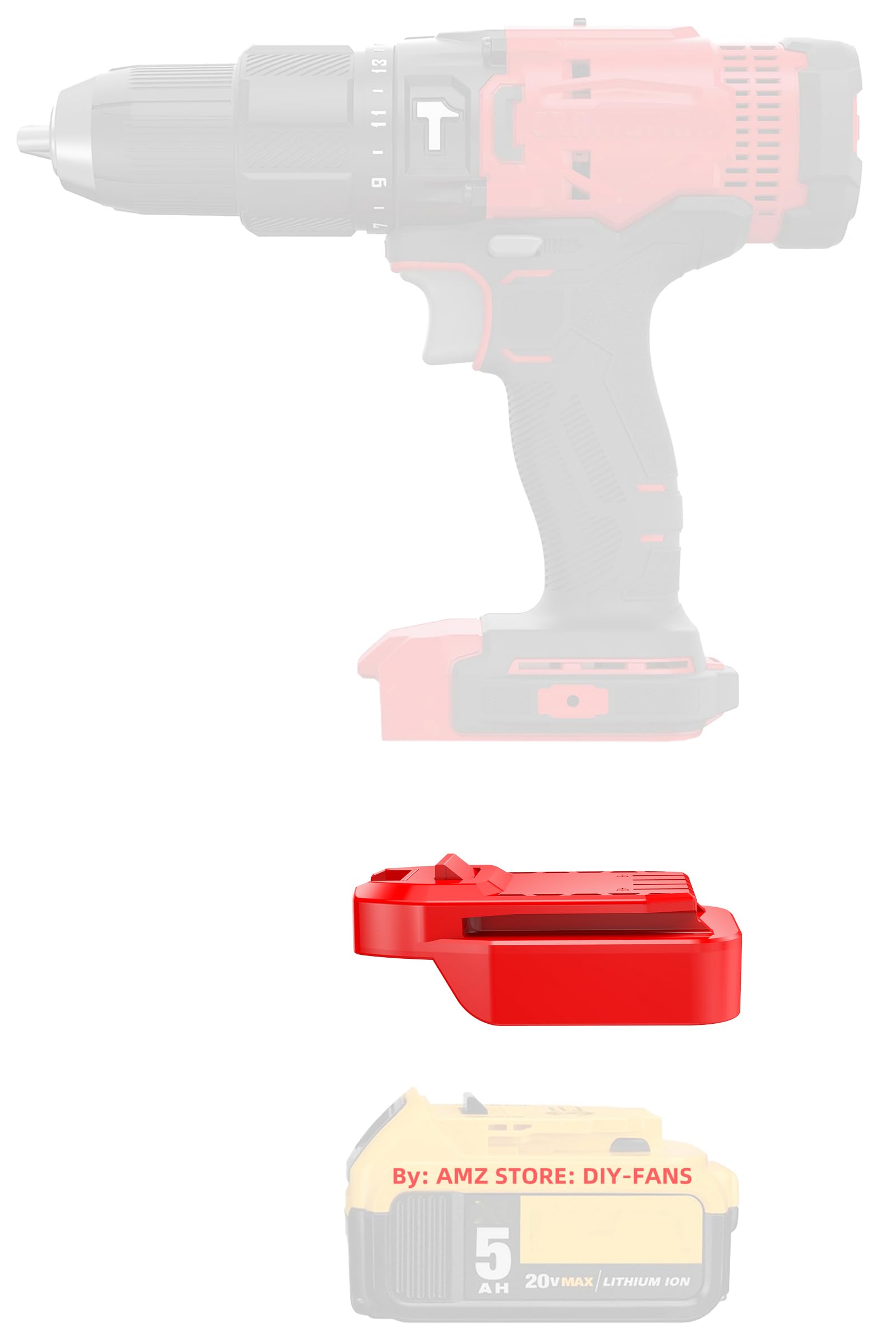 LQ-18RY adapter closefit for Craftsman V20 tools enables snug battery swaps.
