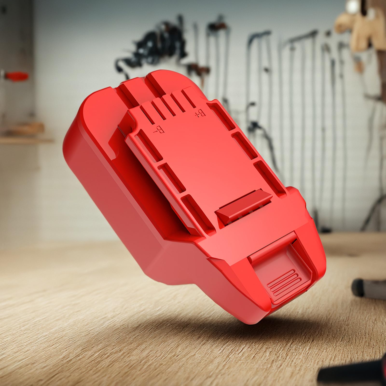 LQ-18RY adapter showcases ABS housing and upgraded pins for reliable Bauer-Dewalt pairing.