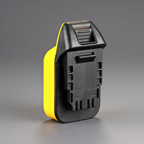 LQ-18RY adapter in action enabling one-way power from DeWalt 20V to Hercules tools